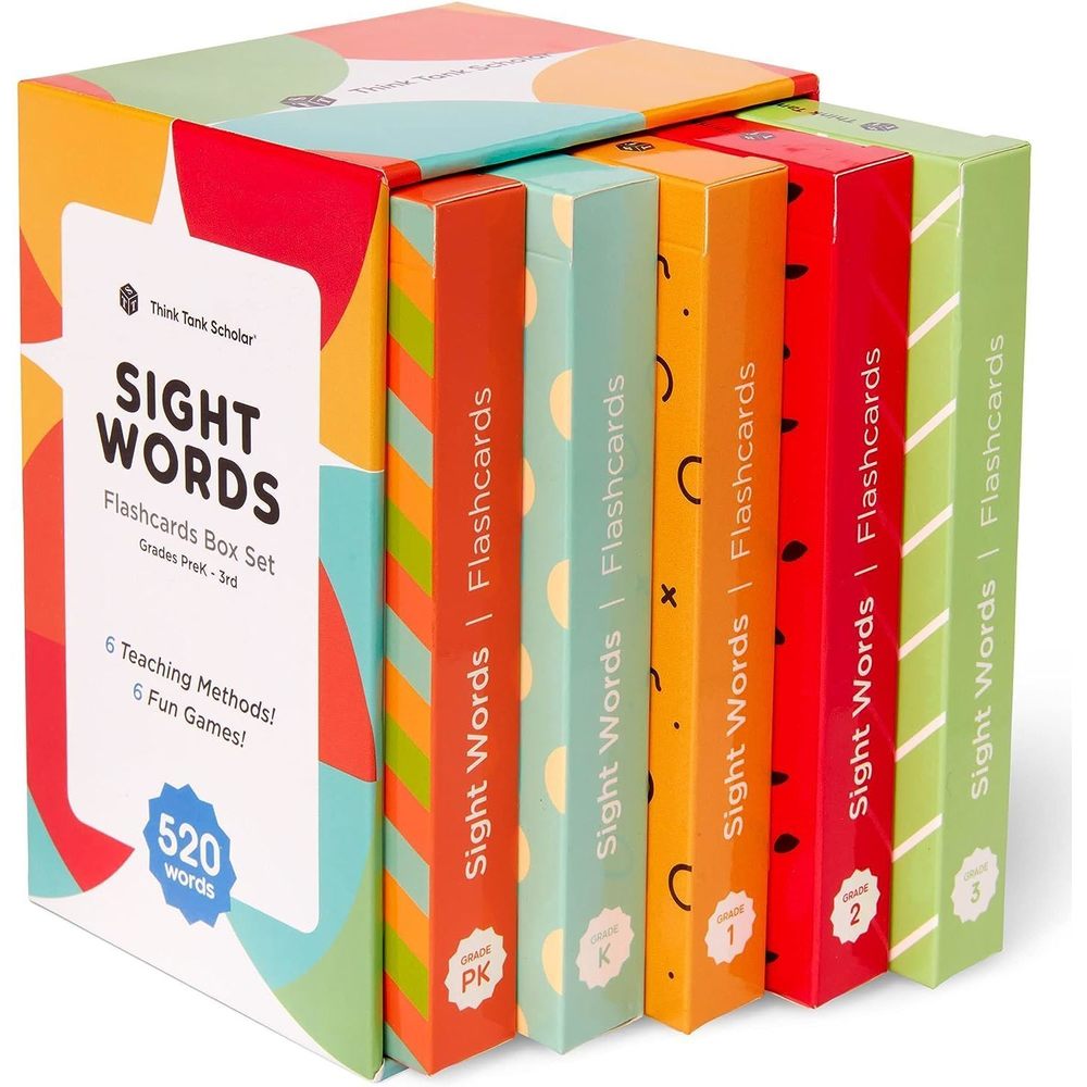 Think Tank Scholar 520 Sight Words Flash Cards (Award-Winning) Set - Preschool (